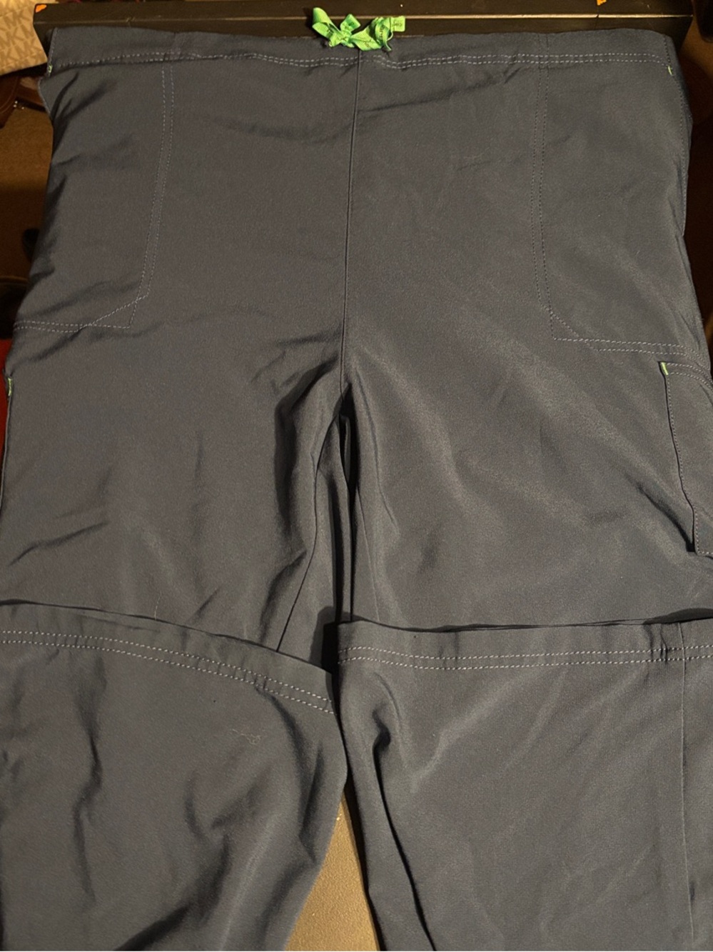 Carhartt Women's Navy Scrub Pants with Lime Accent